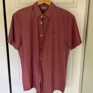 WESC mens short sleeve button down size large